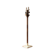 Coat rack mid-century wood & stainless steel by Carlo De Carli for FIARM 1960s Italy