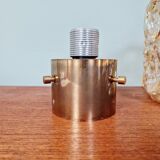 Brass and amber textured glass ceiling light, design by Helena Tynell, Limburg.