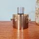 Brass and amber textured glass ceiling light, design by Helena Tynell, Limburg.