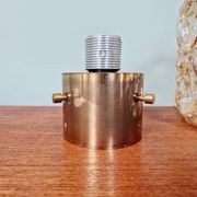 Brass and amber textured glass ceiling light, design by Helena Tynell, Limburg.
