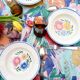 Lot 6 hollow flower plates model "Rustic" Sarreguemines