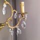 Louis xv bronze chandelier with crystal pendants 3 lights