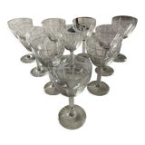 Set of 10 Deco art wine glasses