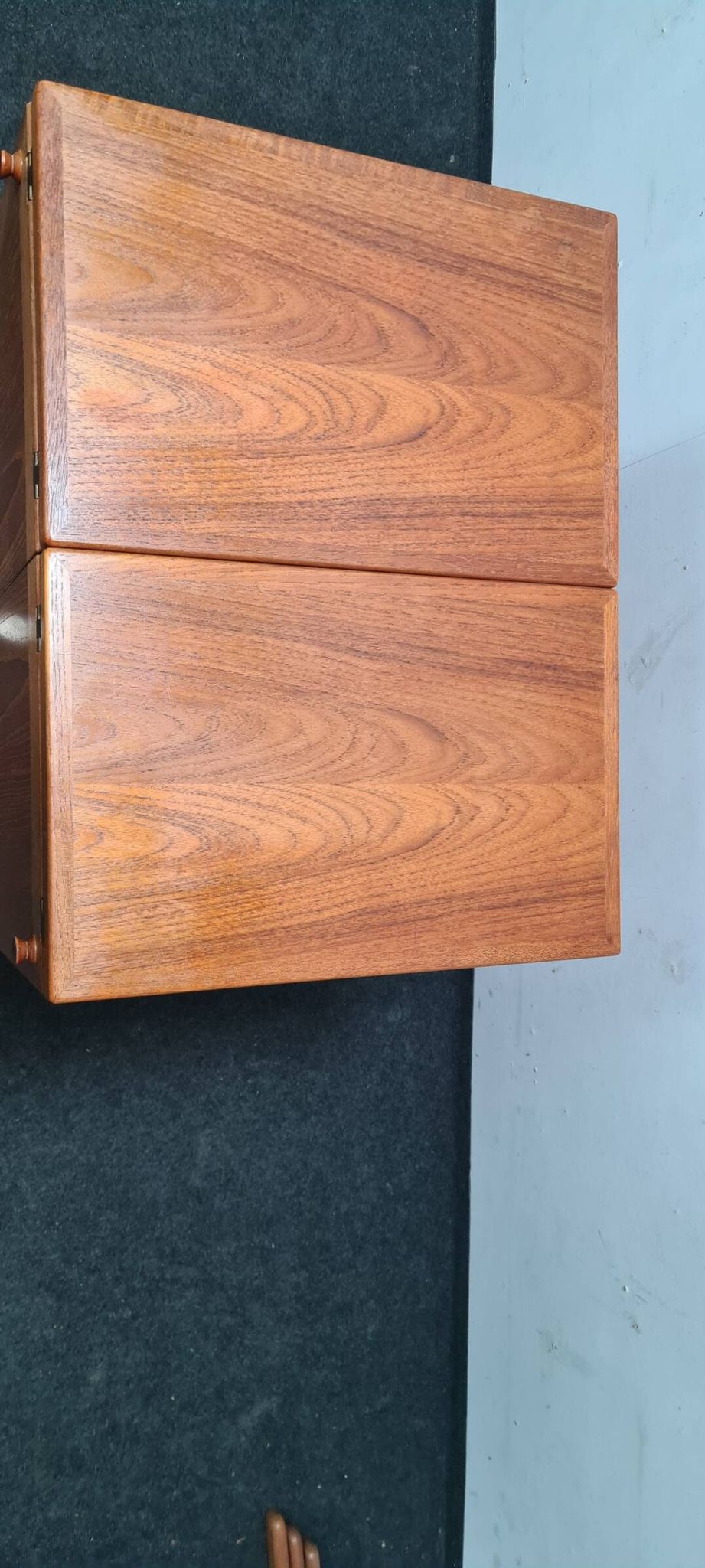 Petite table de salle à manger vintage en teck à rallonge