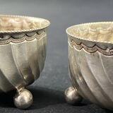 Paire de salerons en argent massif poinçon au charançon