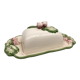Slurry butter dish, with radish drawings. Signed "FG"