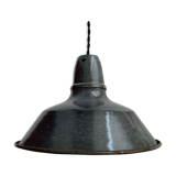 Dark grey enamelled hanging lamp