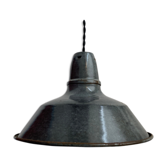 Dark grey enamelled hanging lamp