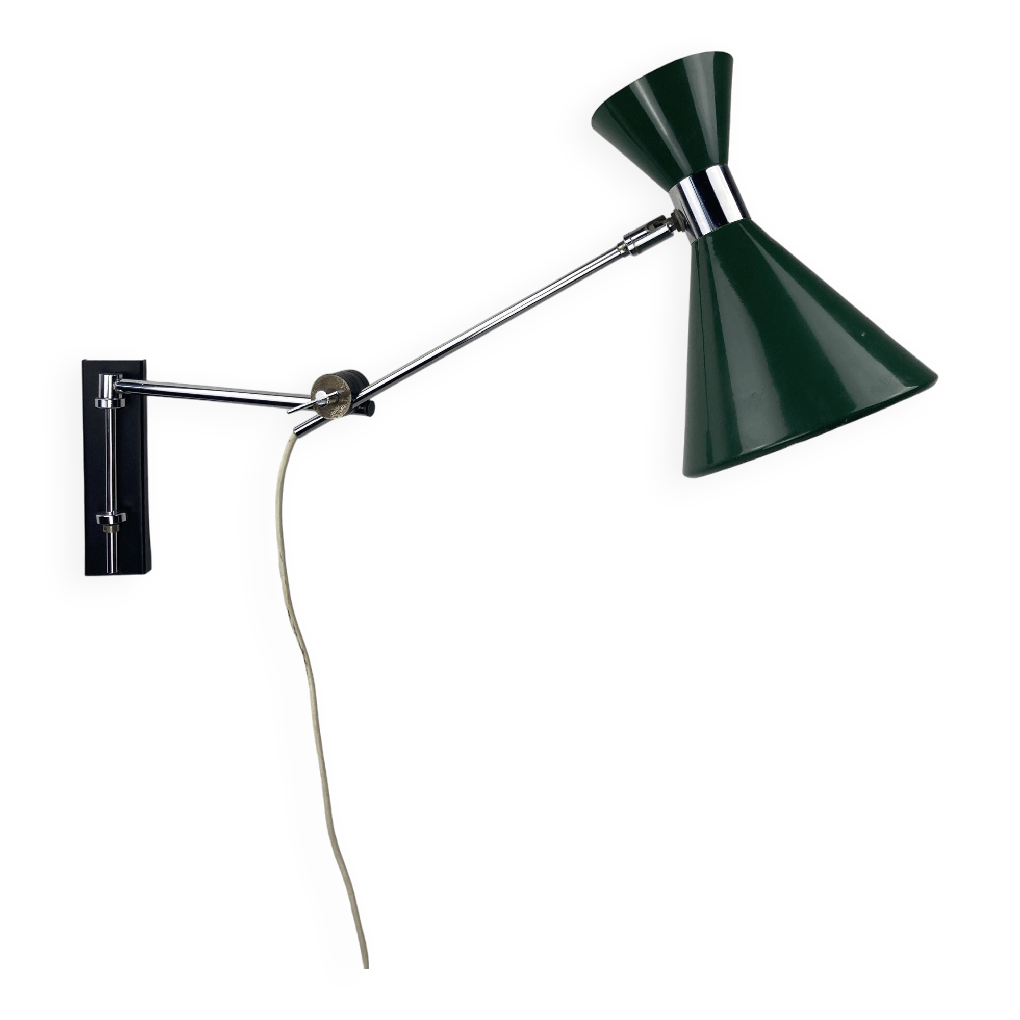 Adjustable architectural wall arc diabolo swing lamp, Herda, Dutch 1960s
