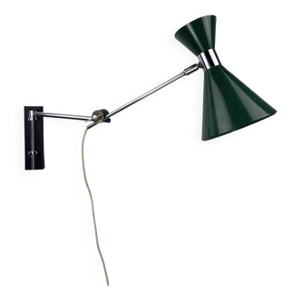 Adjustable architectural wall arc diabolo swing lamp, Herda, Dutch 1960s