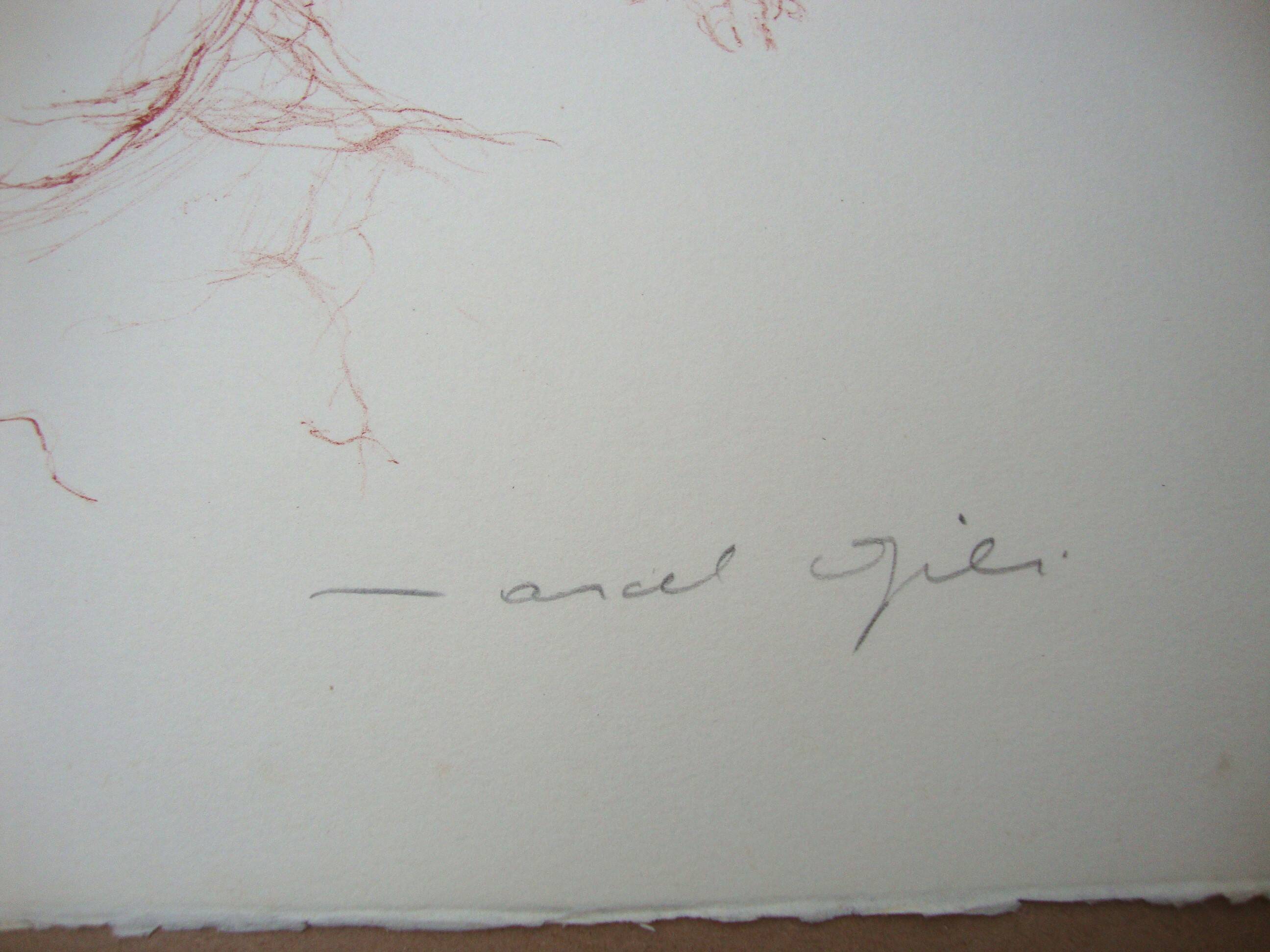 GILI Marcel - Original lithograph "Naked woman" 50x65cm