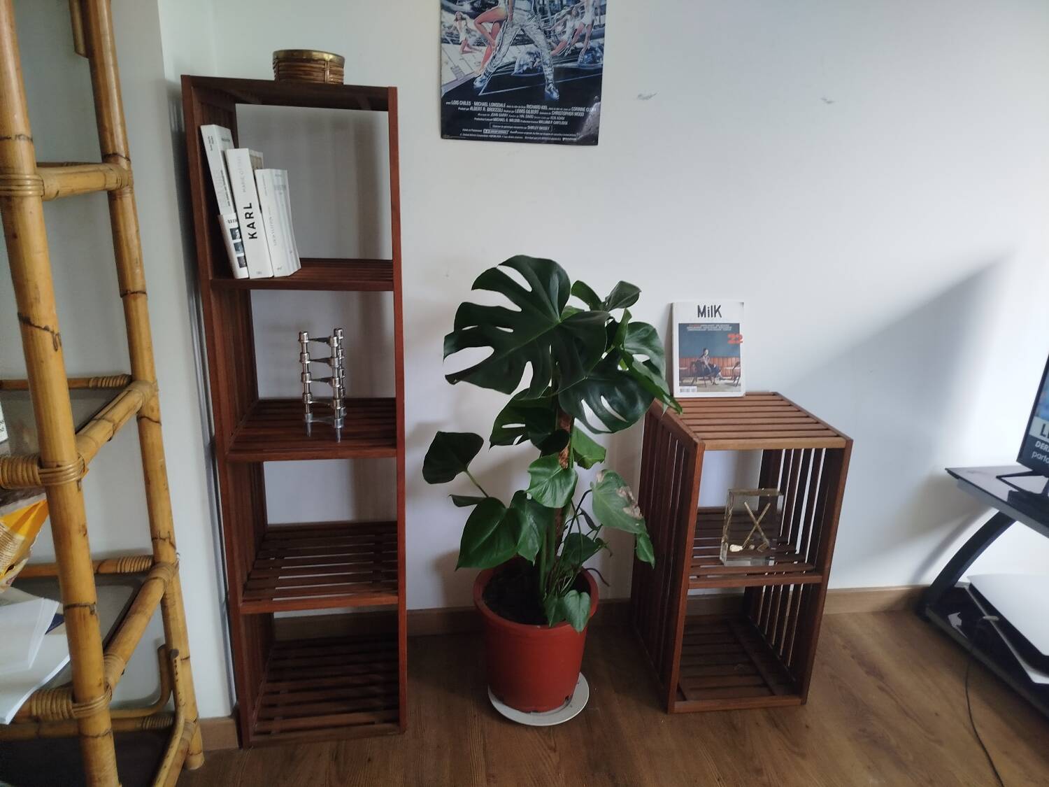 Lovely pair of vintage teak shelves, 1970s