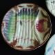 6 French Antique Asparagus Plates in Majolica