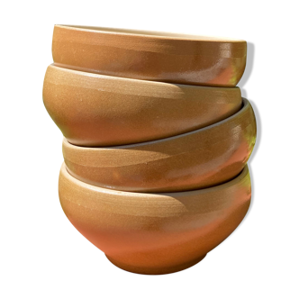4 stoneware bowls - renault pottery