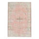 6x9 Turkish Soft Pink Bordered Vintage Rug, 191x282Cm
