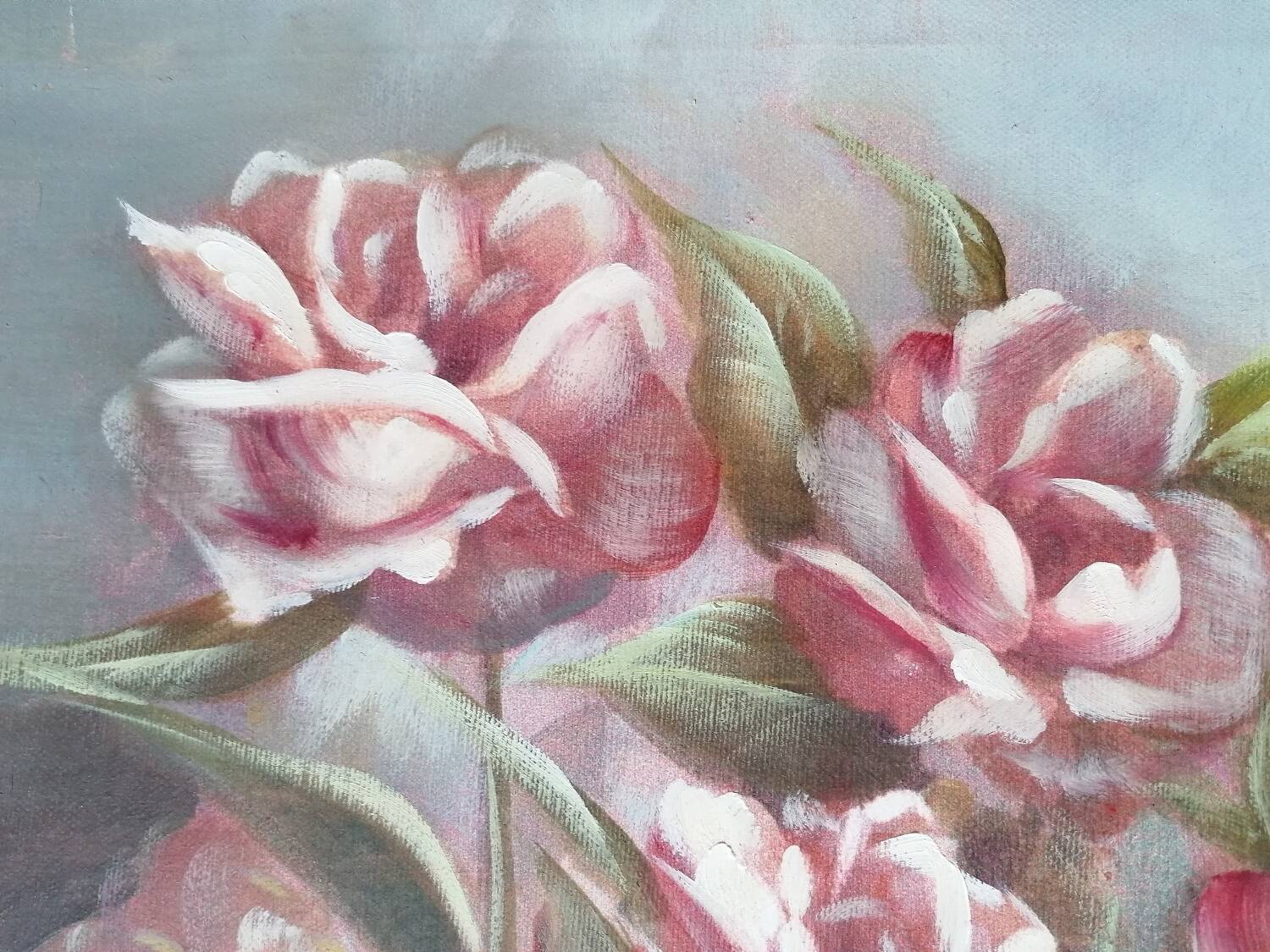 Oil painting bouquet of flowers 60x50 cm