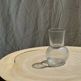 Ribbed glass ball vase