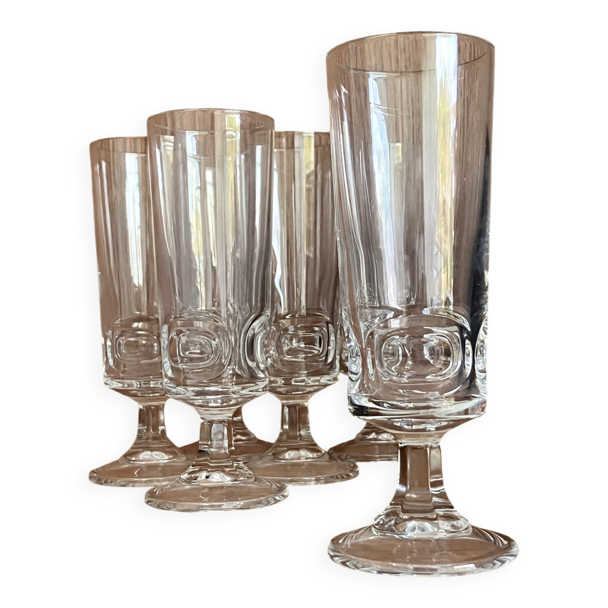 1970s Cristal d'Arques Series B champagne flutes: set of 6