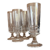 Flûtes à champagne années 70 cristal d’Arques série B : lot de 6