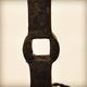 Brutalist lamp base in wrought and beaten iron, France, 1920 to 1960.