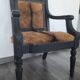 Louis XVI style Jacob armchair in genuine goatskin