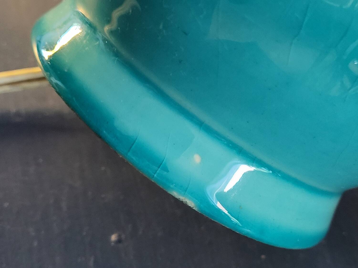 Pied de lampe boule turquoise