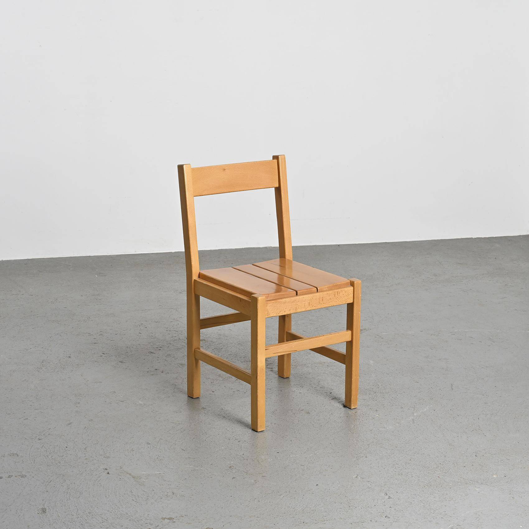 Solid pine chairs, La Cascade Residence, Les Arcs 1600, 1970