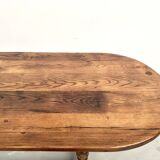 Grande table ancienne ovale en chêne massif – Circa 1900