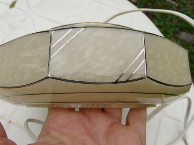 Vintage chrome lamp and globe tulip glass Clichy