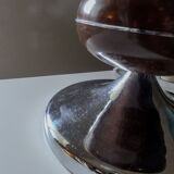 Chrome and brown space age lamp base 1970