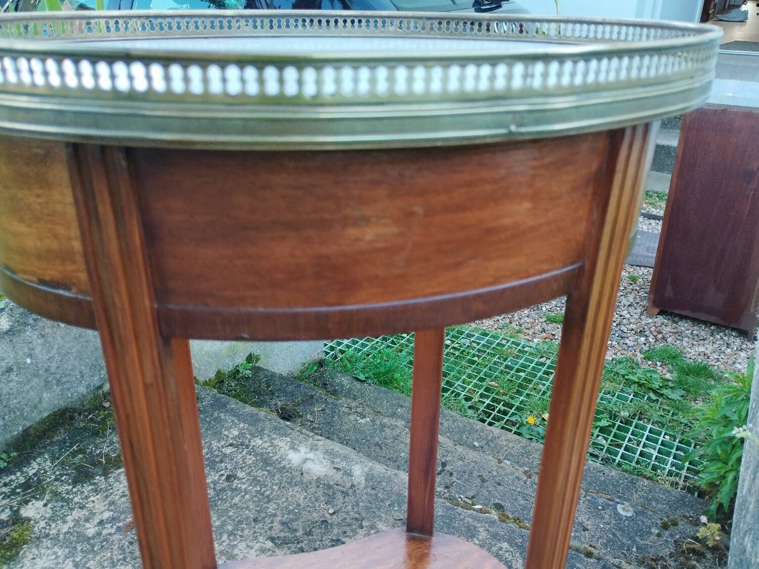 Chevet ancien style louis xvi plateau marbre
