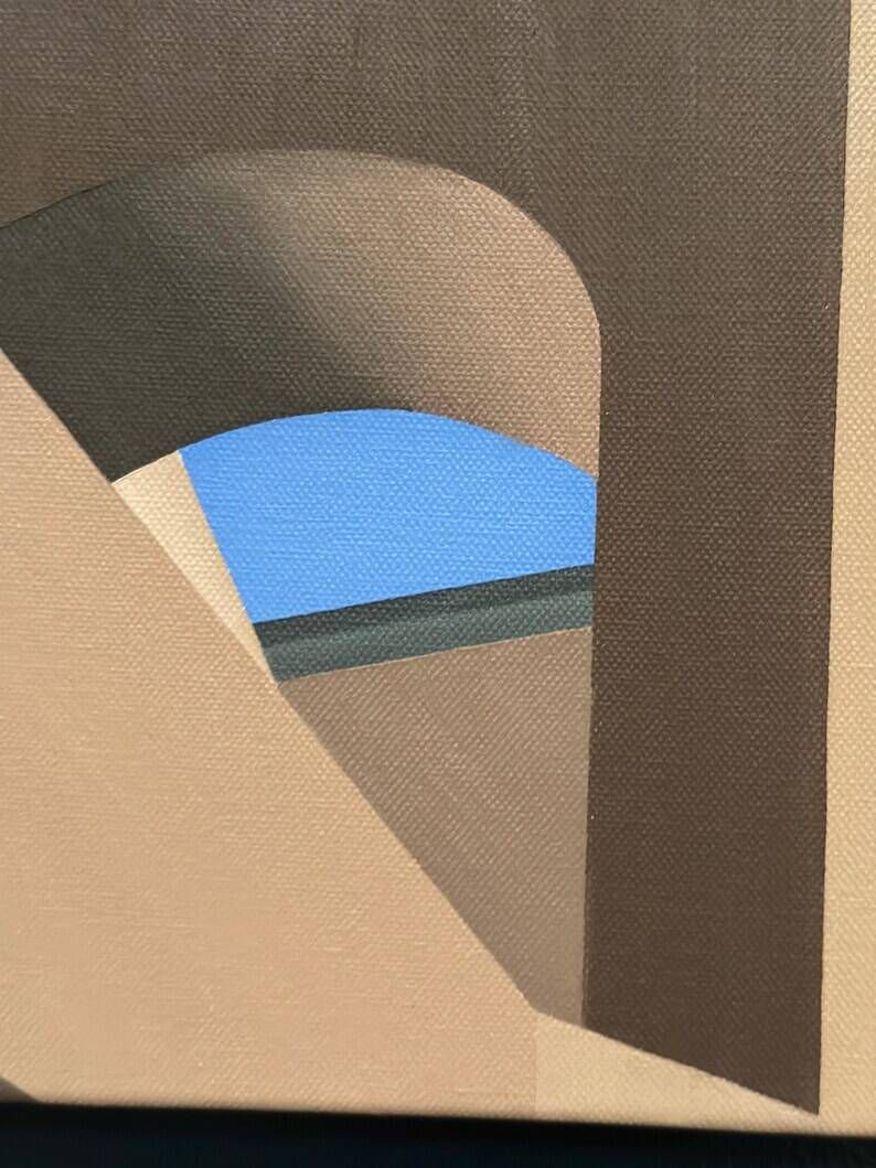 Original Contemporary Swedish Oil on Canvas – “Trajanus Forum III” by Anna Micro Johansson – 2011 – Unframed