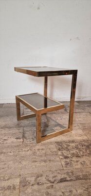 Table basse plaquée or par Belgochrom, Belgique, 1975