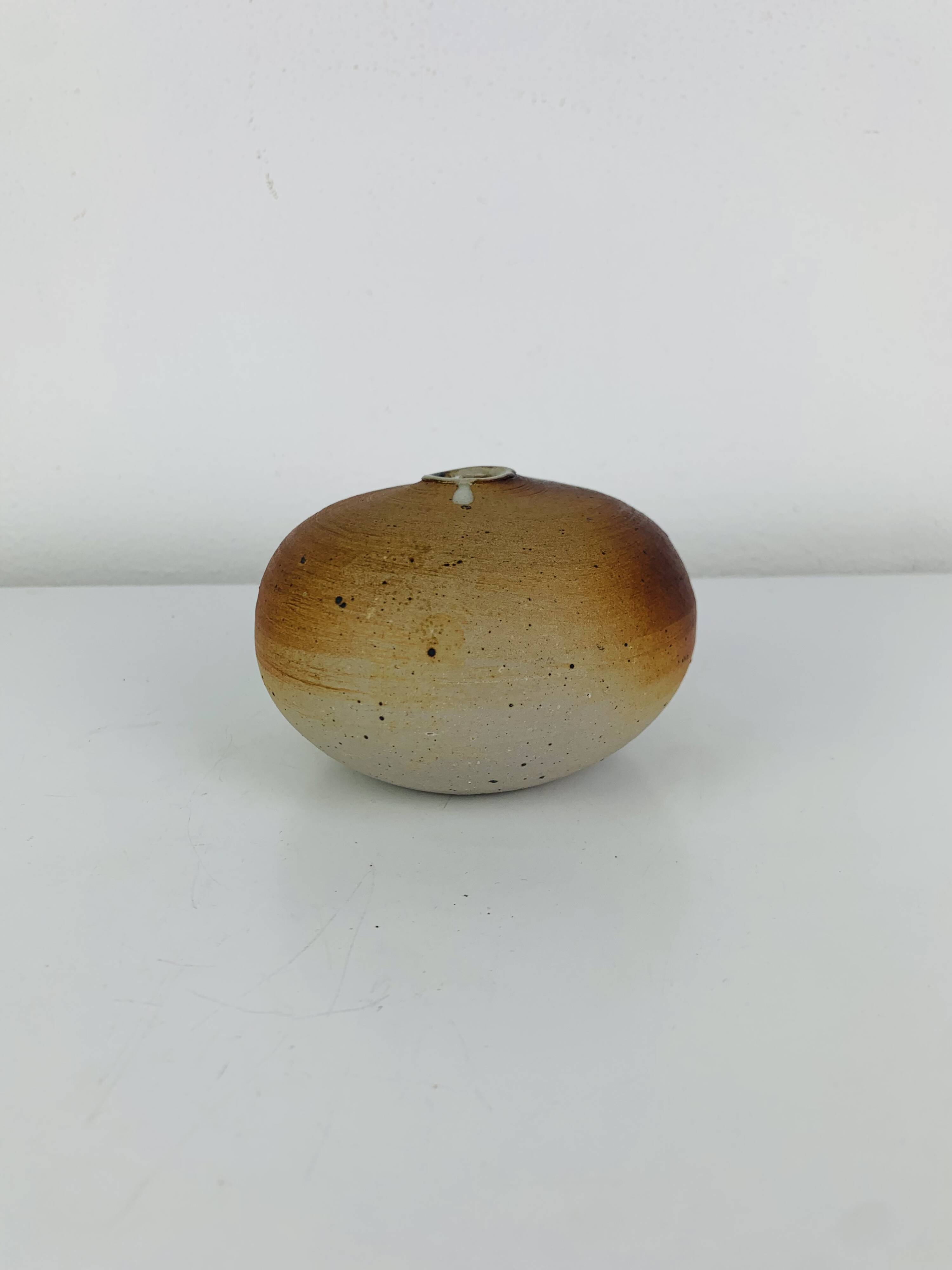 Vintage stoneware round vase