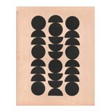 Abstract black collage on old paper 24x31 signed eawy