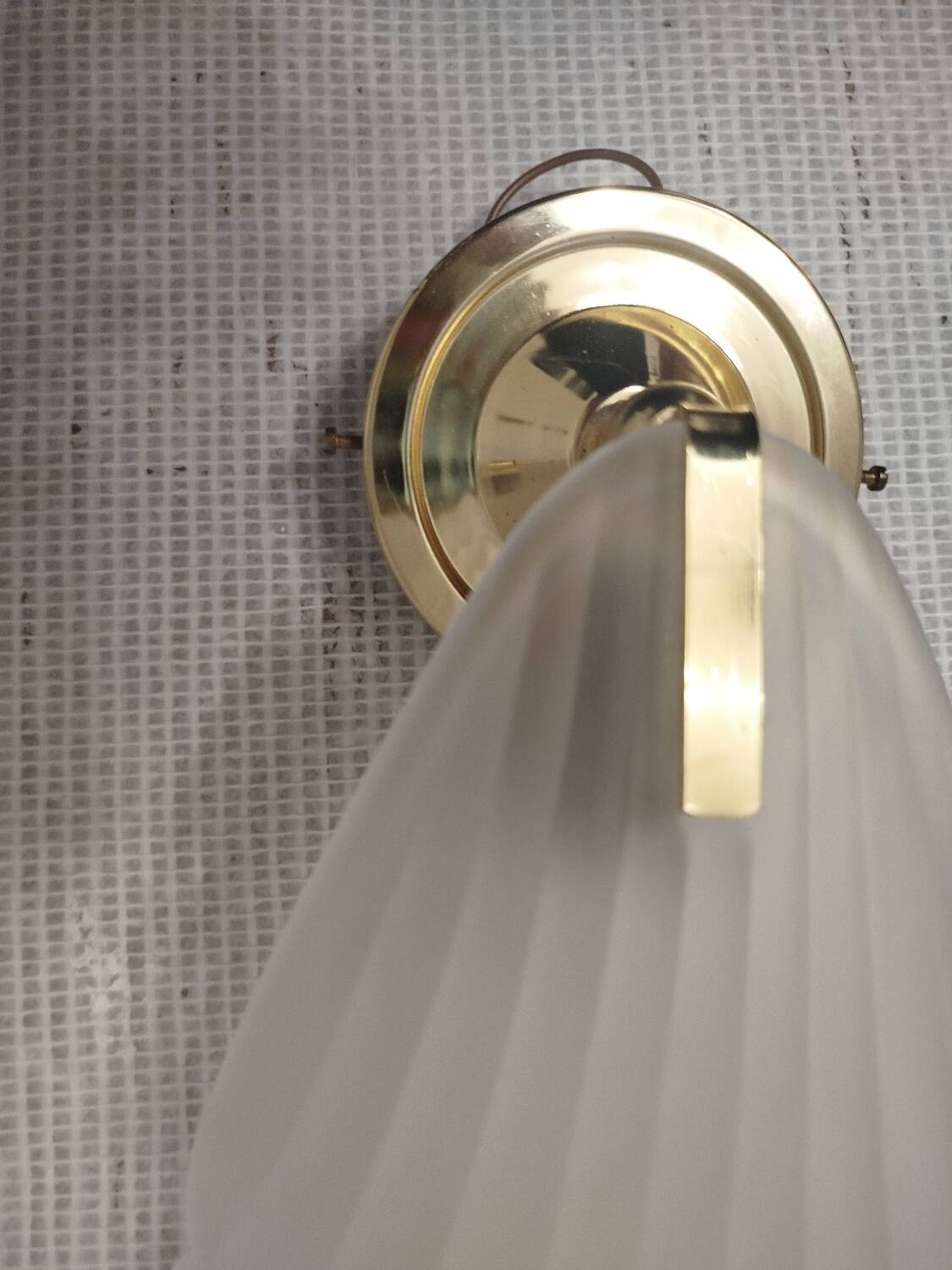Pair of wall sconces shell lamps Art Deco frosted glass
