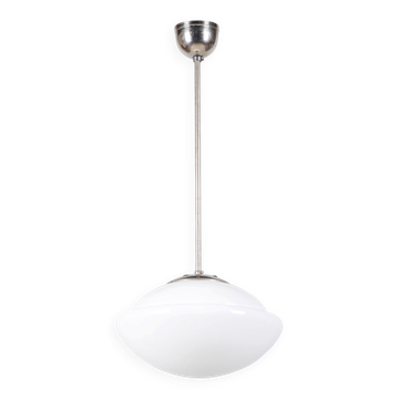 Suspension Art Déco Type 4121 en chrome et verre par Napako, République tchèque, années 1930