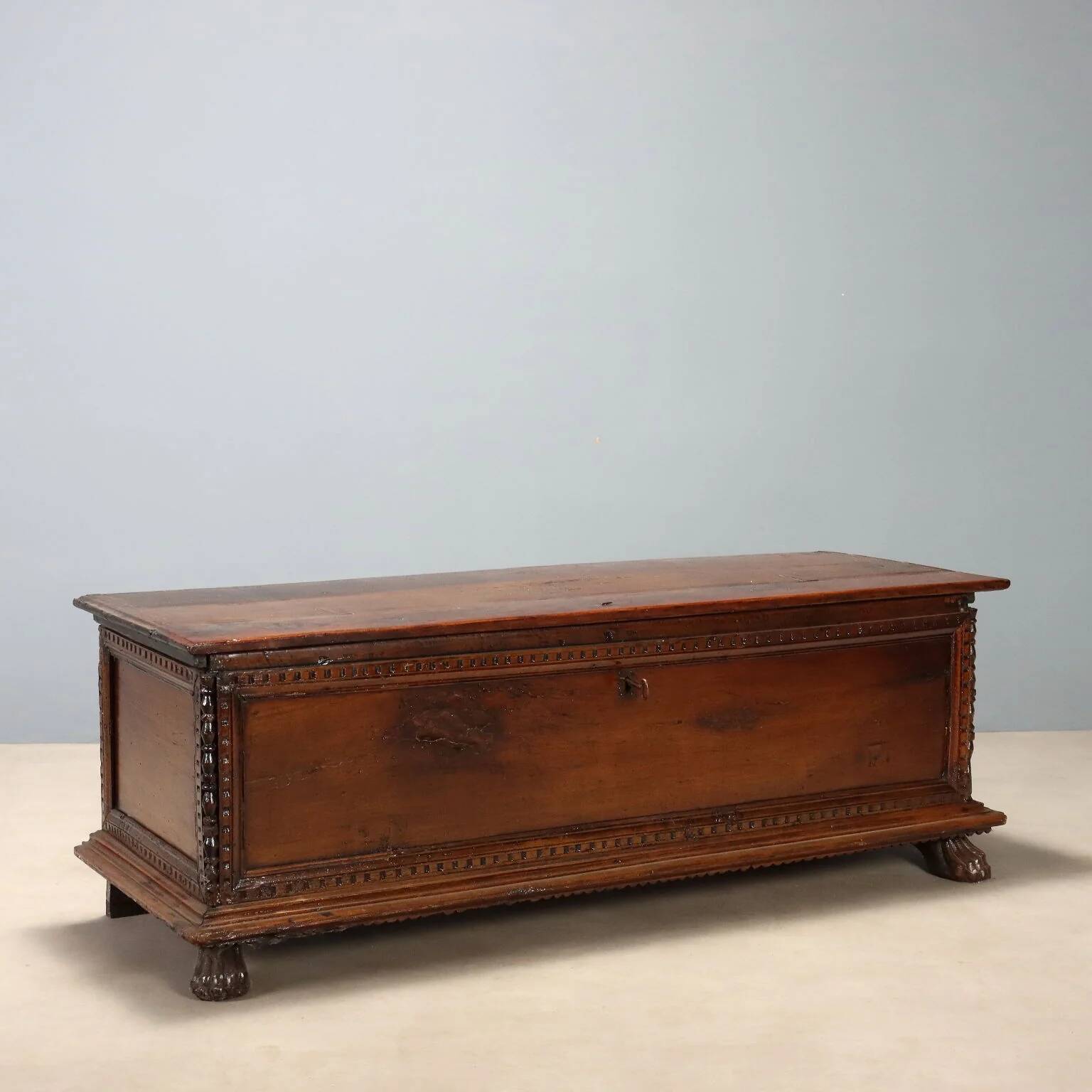 18th-century walnut chest with mouldings
