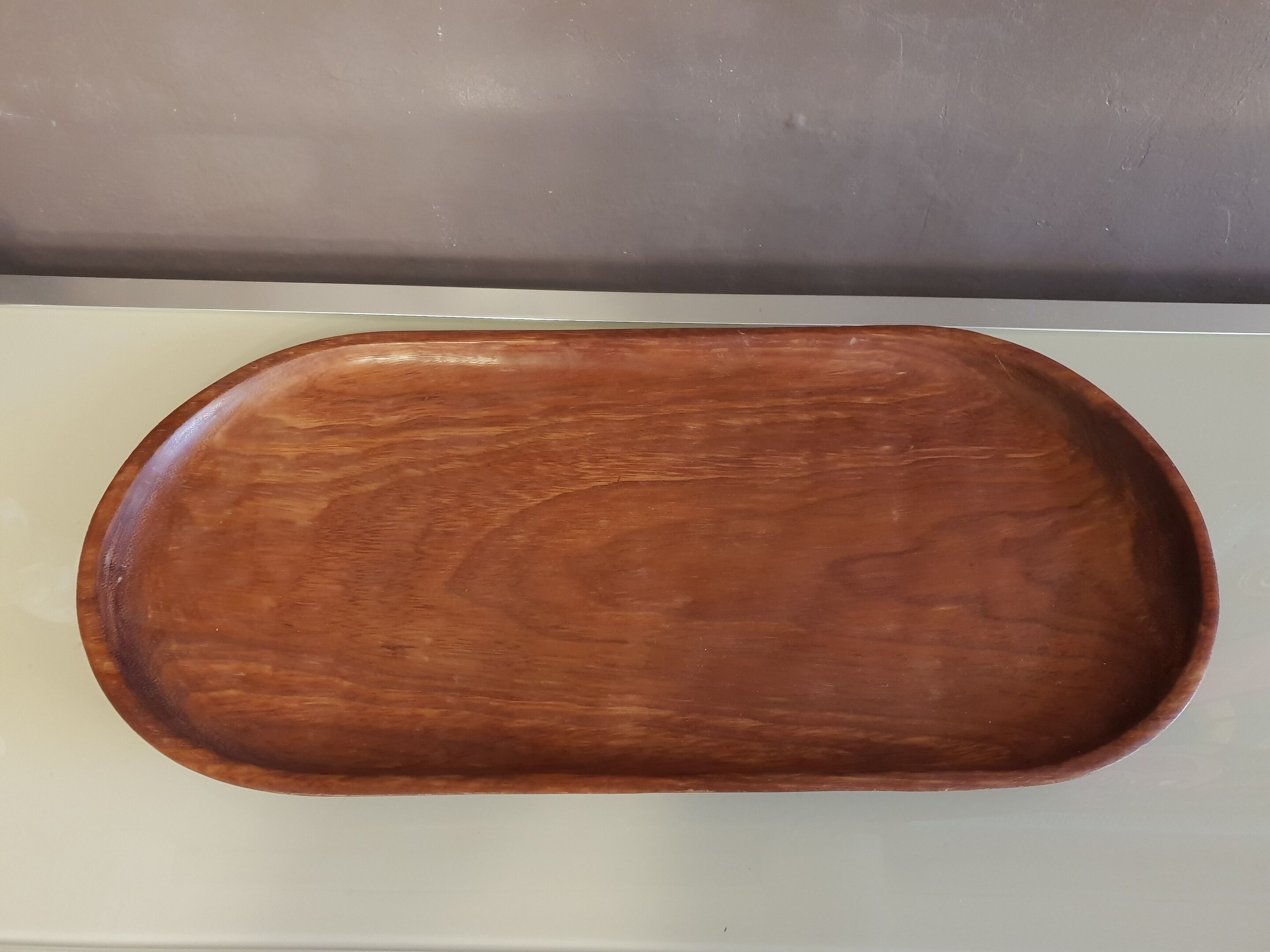 Oval top in exotic wood 1950
