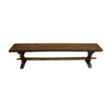 Ancient solid wooden monastery bench, 180 cm length