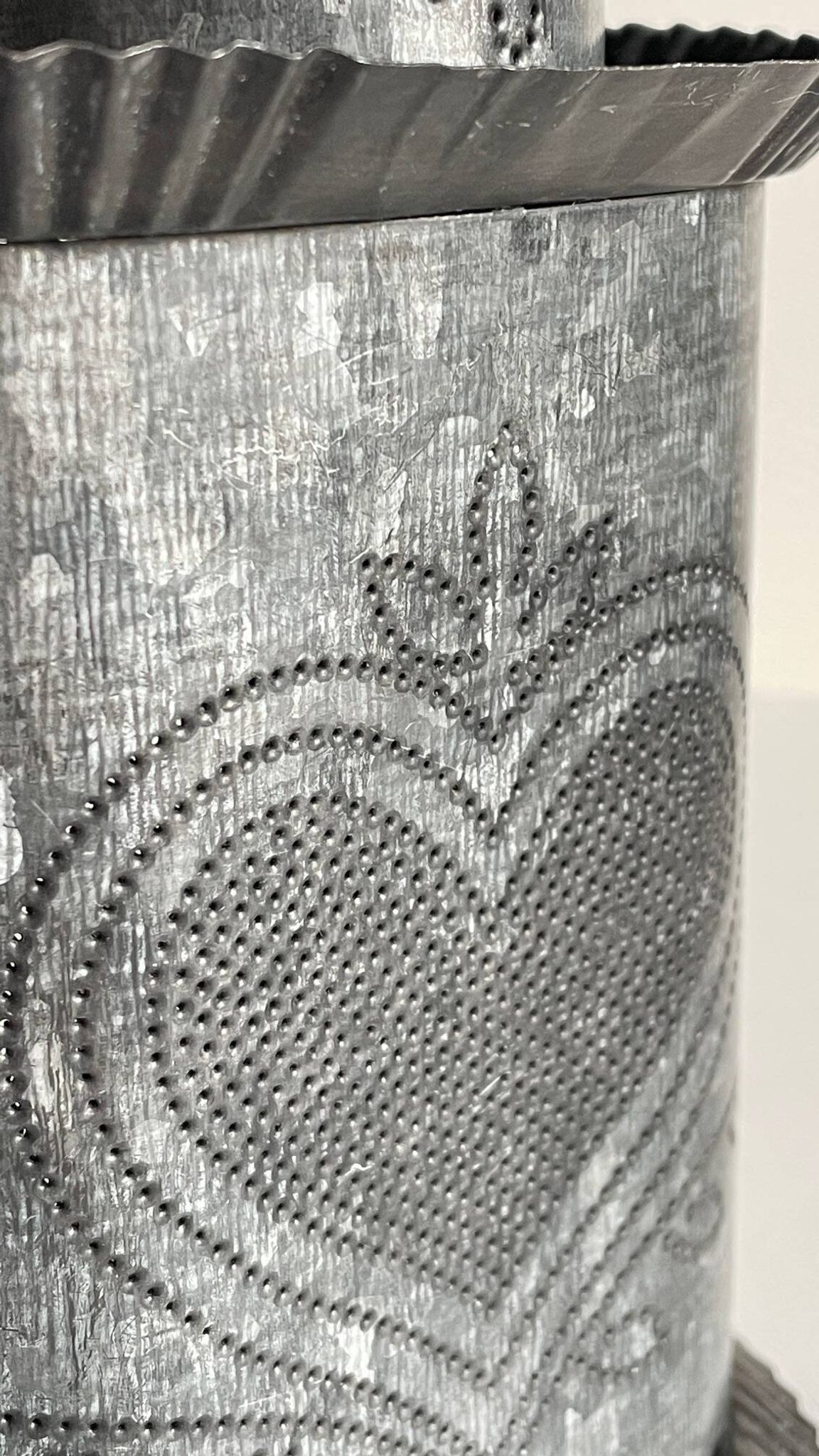 LAMPE Coeur ZINC Vintage