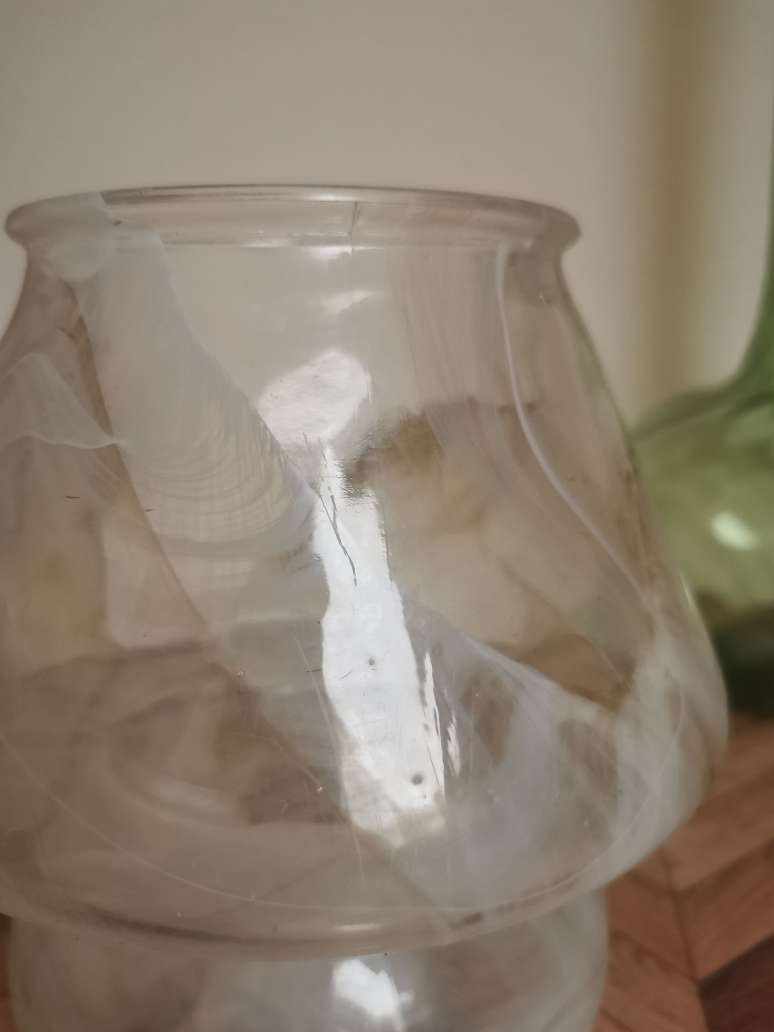 Vase champignon verre marbré