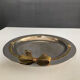 Vintage metal chrome and brass pocket tray