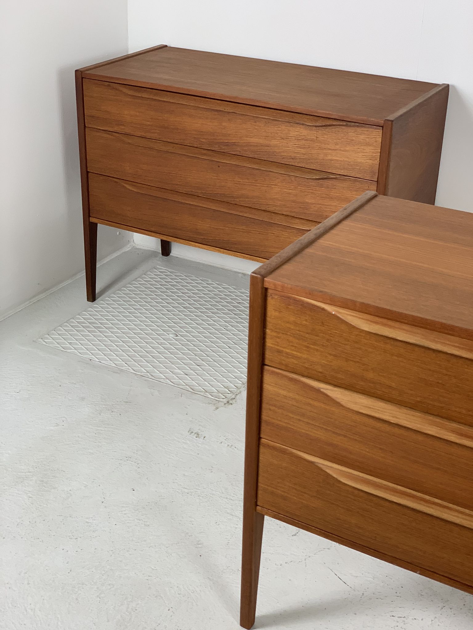 2x Kai Kristiansen teak chest of drawers for Aksel Kjersgaard