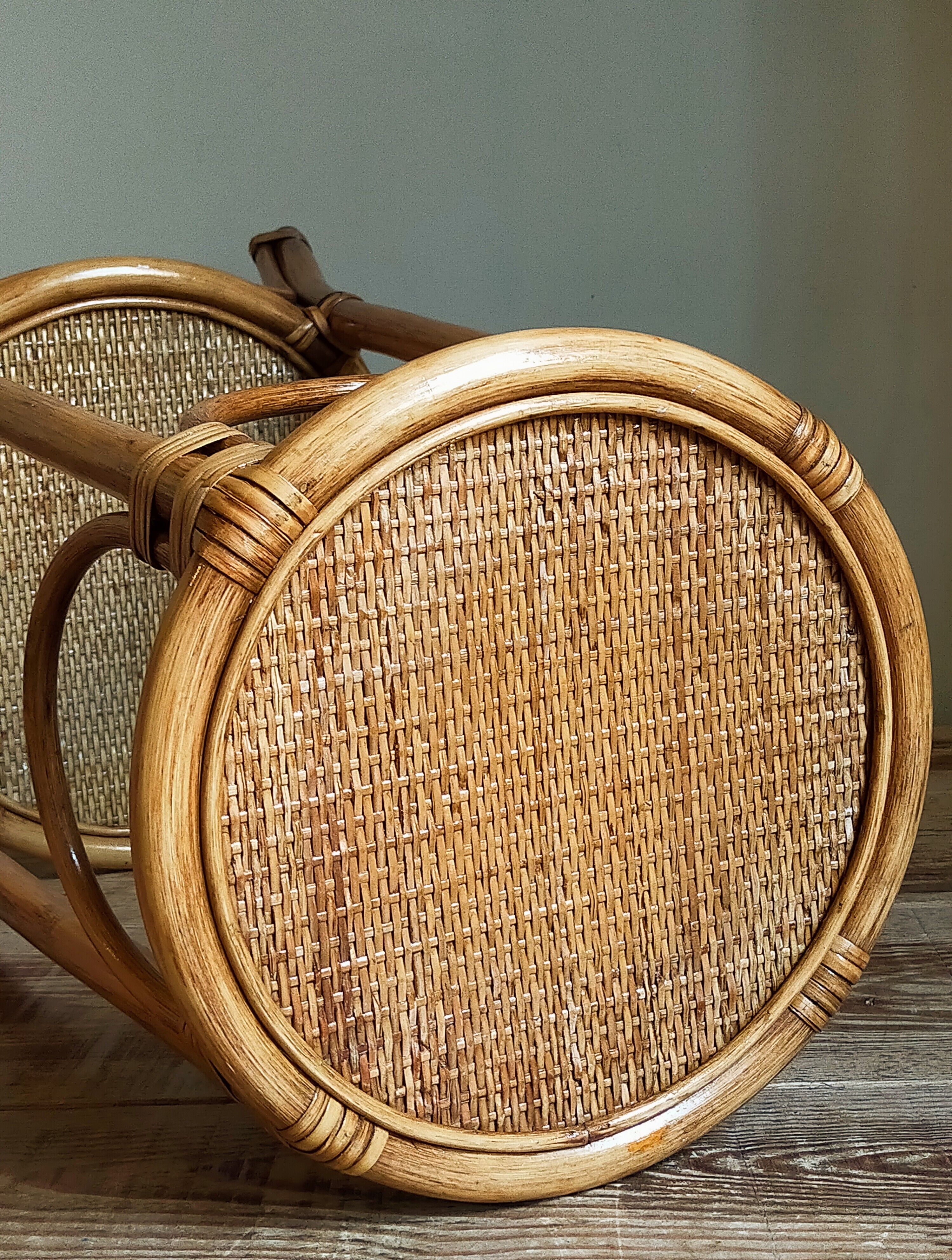 High harness in vintage rattan