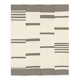 7x9 Cream Gray Handmade Comtemporary Kilim Rug, 225x276Cm