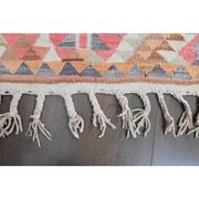 Orange Pink Turkish Oushak Vintage Handmade Wool Runner Rug  100x290