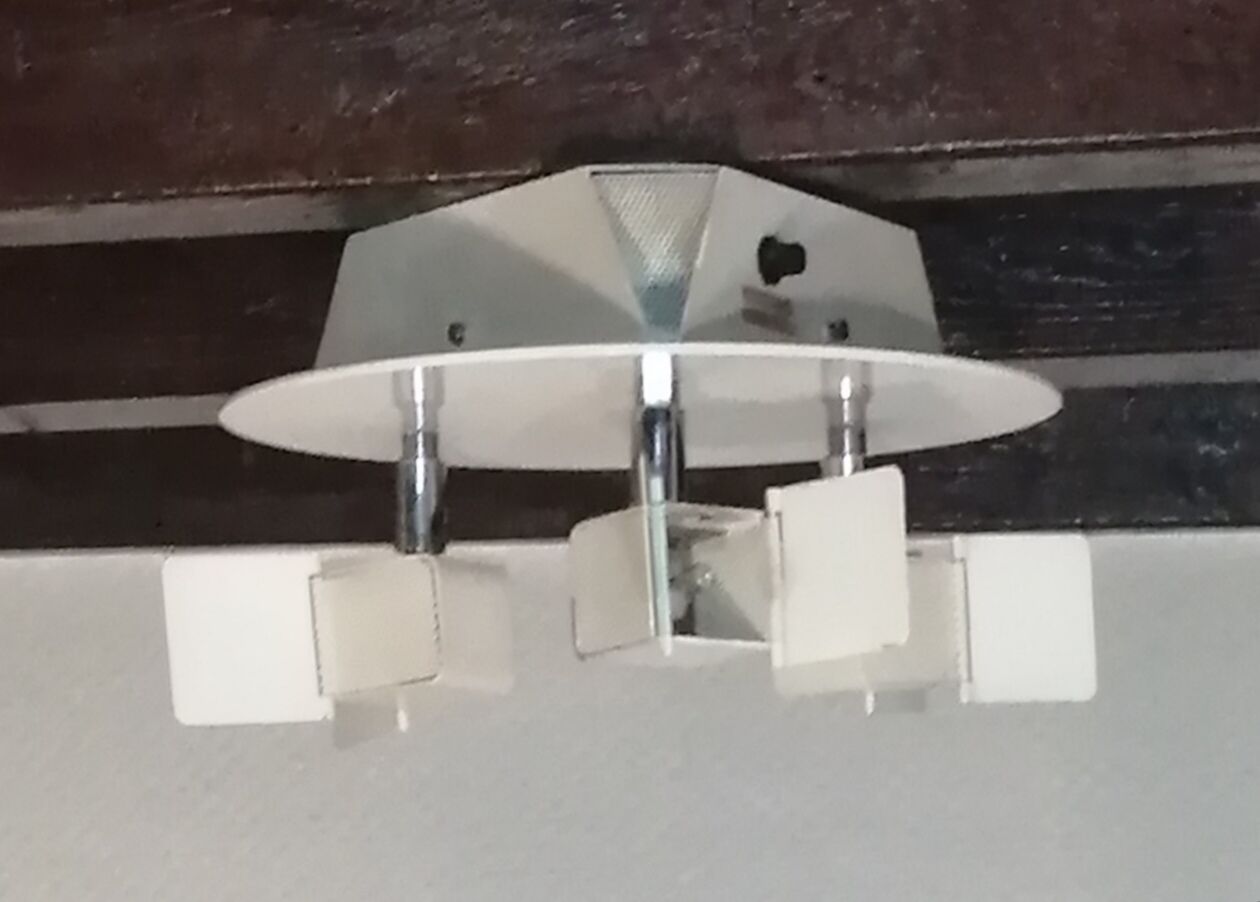 Ceiling lamp 3 adjustable metal lamps vintage 1980