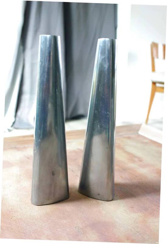 6 vintage design chrome candle holders by Ehlen Johansson for Ikea from around 1990.
