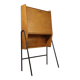 Vintage 1960s wooden secretary with metal legs.